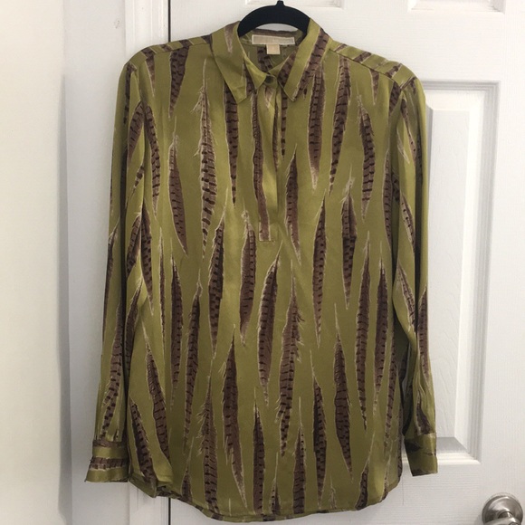 Michael Kors Long Sleeve Feather Blouse - Picture 2 of 2